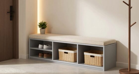 small space storage benches