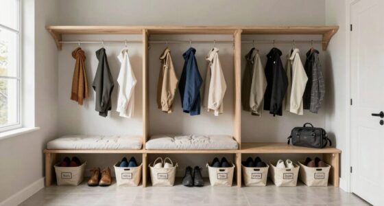 three zone mudroom organization