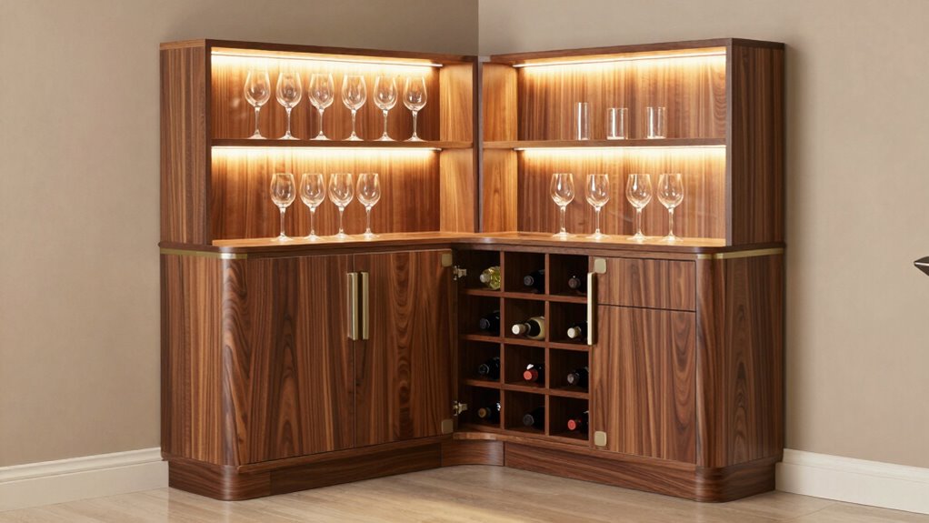 top corner wine cabinets