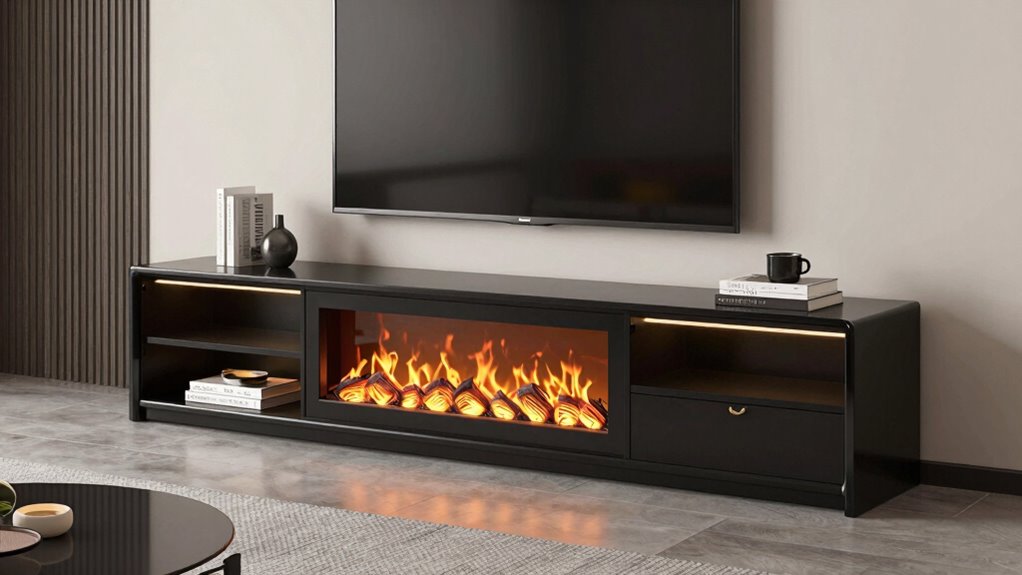 top electric fireplace stands