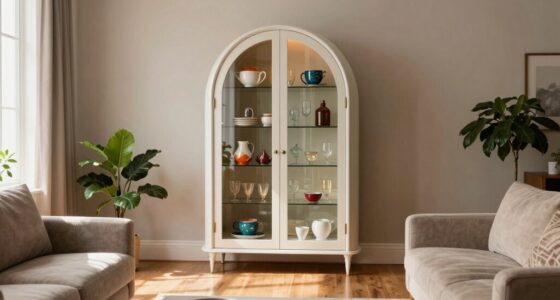 arched cabinets enhance decor