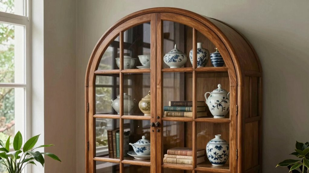 arched cabinets enhance decor elegance