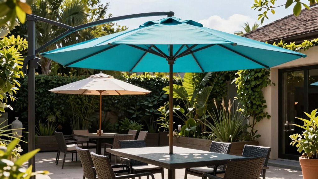 cantilever umbrellas enhance outdoor aesthetics