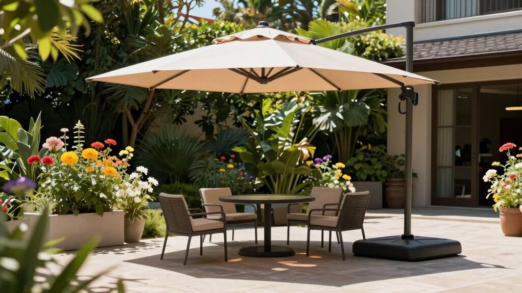 cantilever umbrellas provide versatility