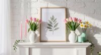 fresh spring mantel decor