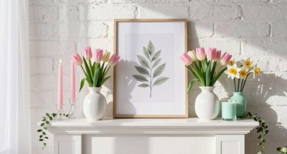 fresh spring mantel decor