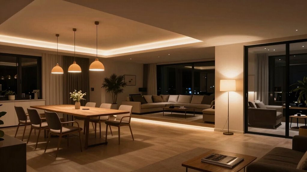 layered lighting creates cozy zones