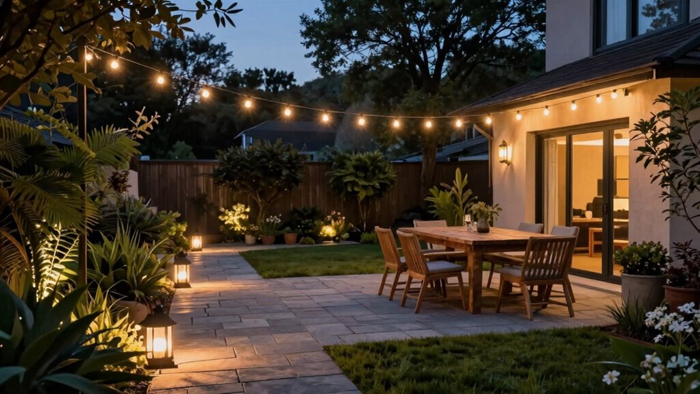 layered outdoor lighting ambiance