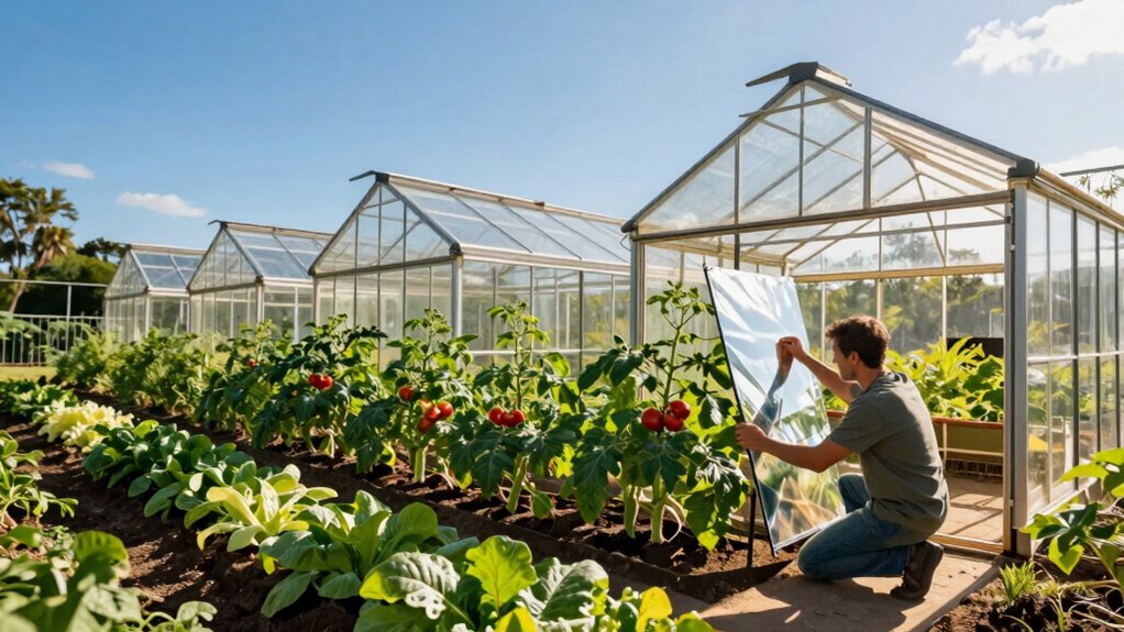 maximize greenhouse sunlight exposure