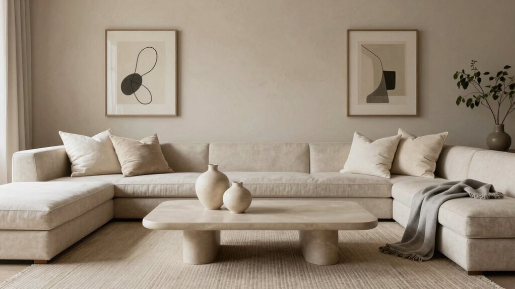 neutral tones with layered textures