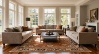optimal large room rug placement