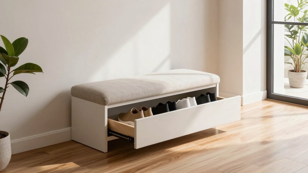 organized entryway shoe storage