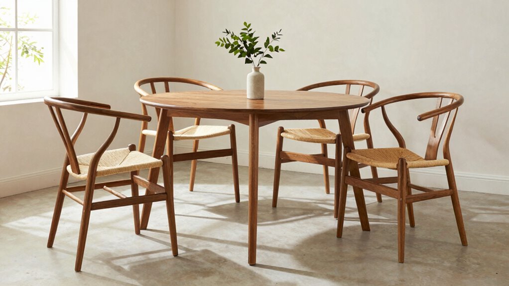 pair wishbone chairs effectively