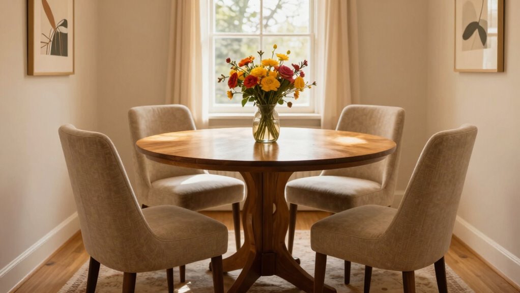 pedestal tables optimize space