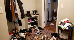 poor entryway storage organization