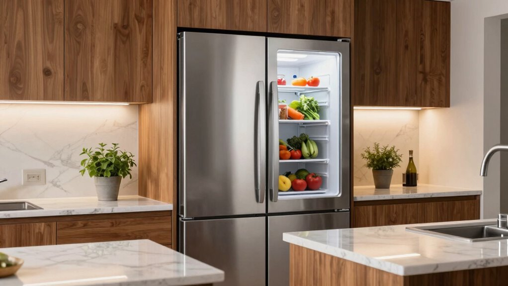 sleek space efficient refrigerator design