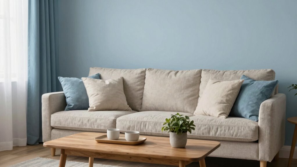 soft blue warm natural accents