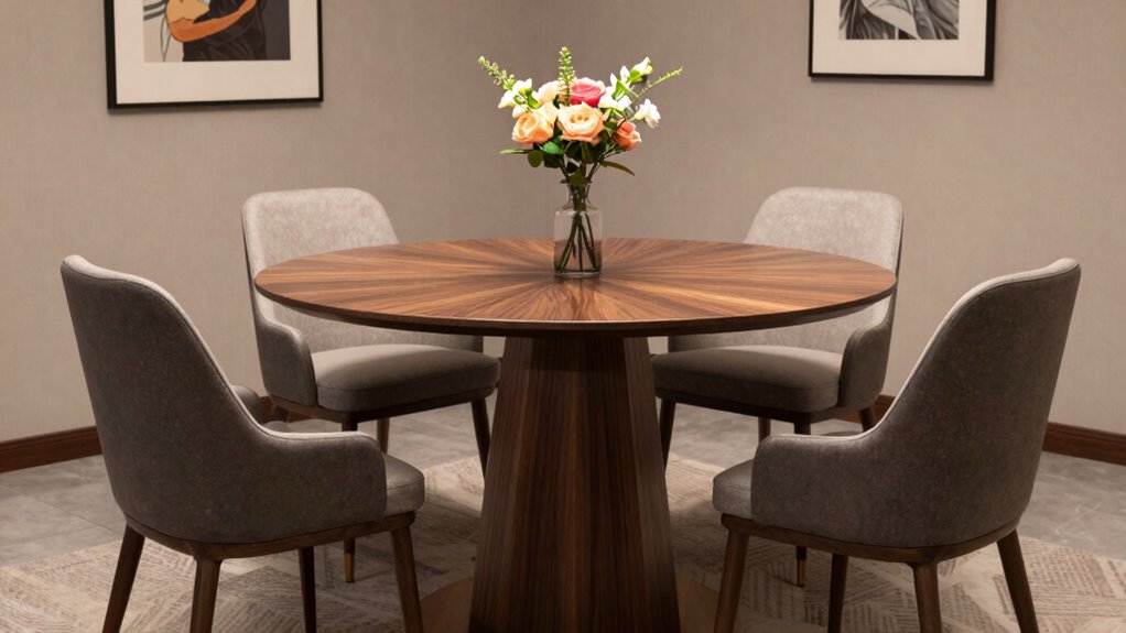 space saving pedestal dining tables