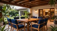 spacious covered patio dining