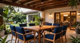 spacious covered patio dining
