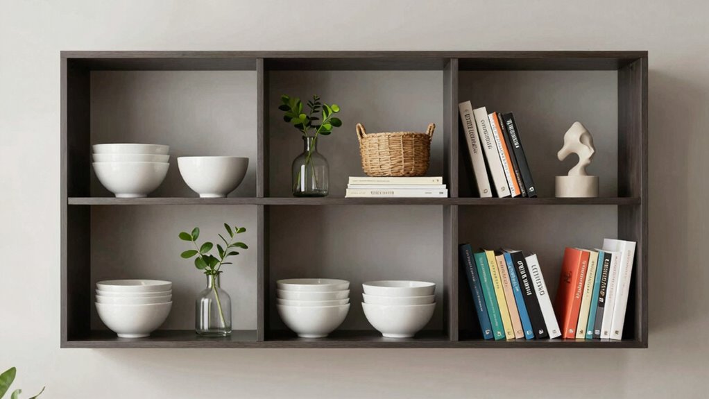 stylish balanced shelf decoration