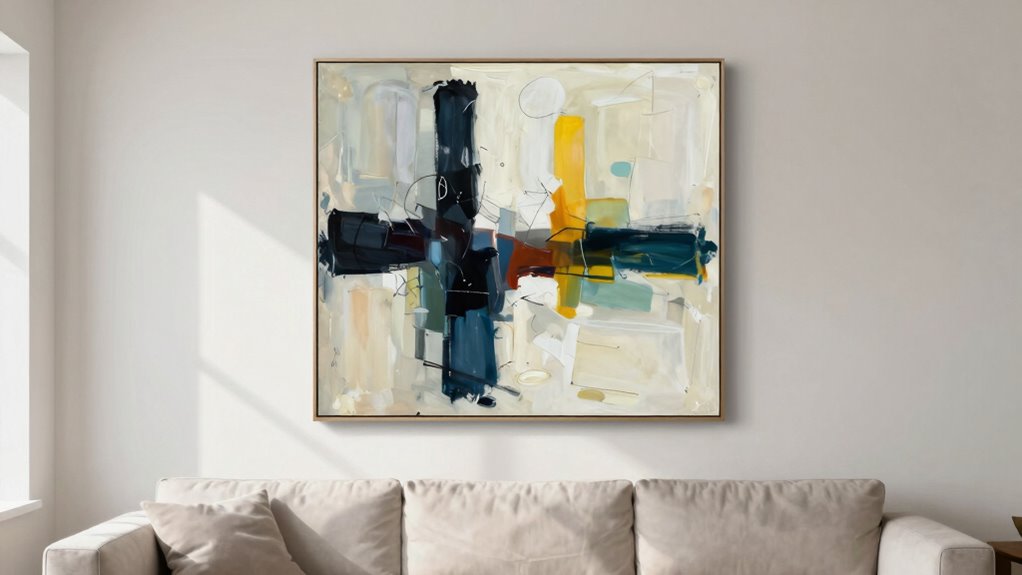 symmetrical gallery wall arrangement