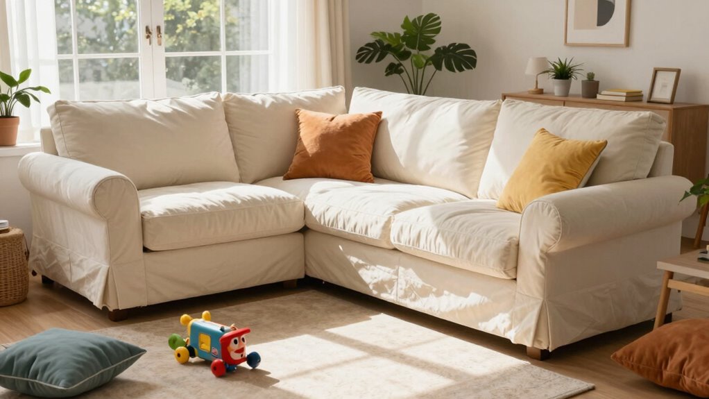 washable slipcovered sectionals family friendly