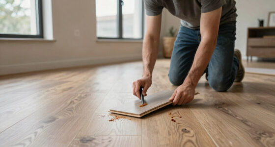 Flooring experts: New apartment vinyl plank/laminate floor keeps leaving brown residue on socks and wipes