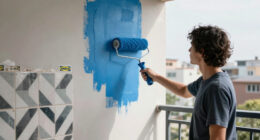 Before And After: IKEA Tiles And A Bright Blue Paint Made This Balcony Unrecognizable