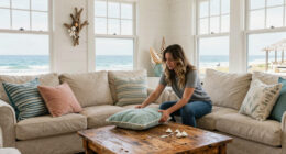This Seaside Living Room Was Once a Rental — Now Is a Cozy Space for a Family of 5