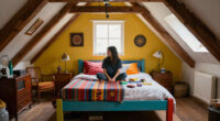 A Plain Attic Bedroom Is Now A “Little Jewel Box” After A Colorful Redo