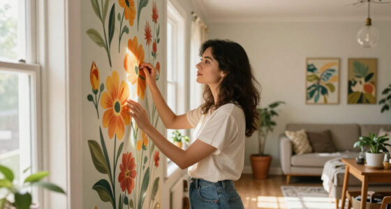 Her Sister Painted Flowers On Her Hallway Walls — Now It’s A Colorful Escape