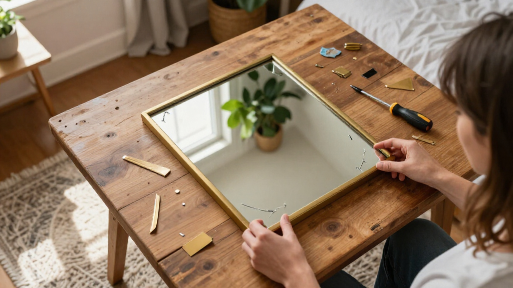 DIYer Makes A Broken Secondhand Mirror Look Straight From World Market