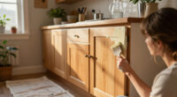 She Painted The Honey Oak Cabinets To Match The Walls And The Kitchen Suddenly Looked More Expensive